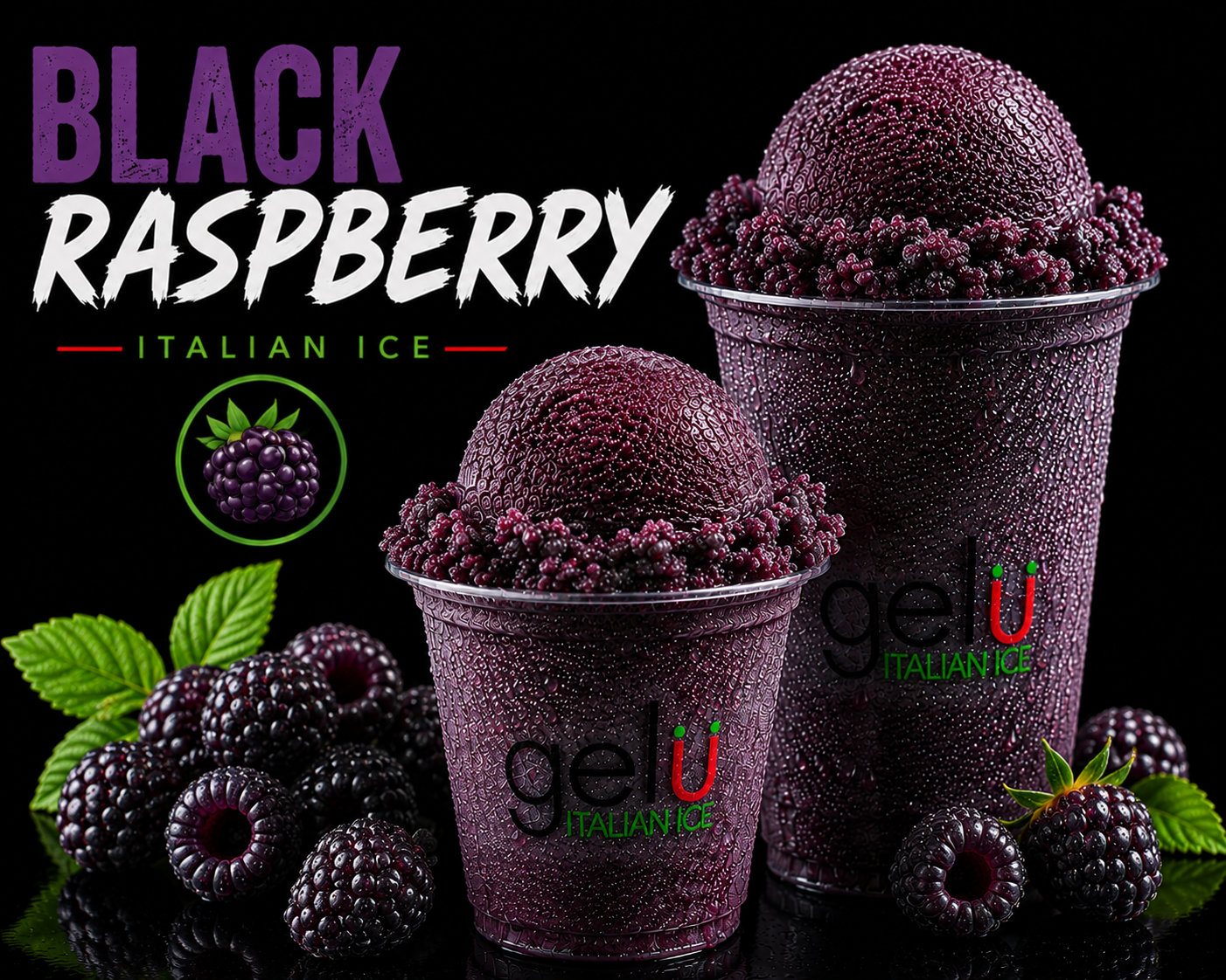 Black Raspberry Italian ice from Gelu Pearland
