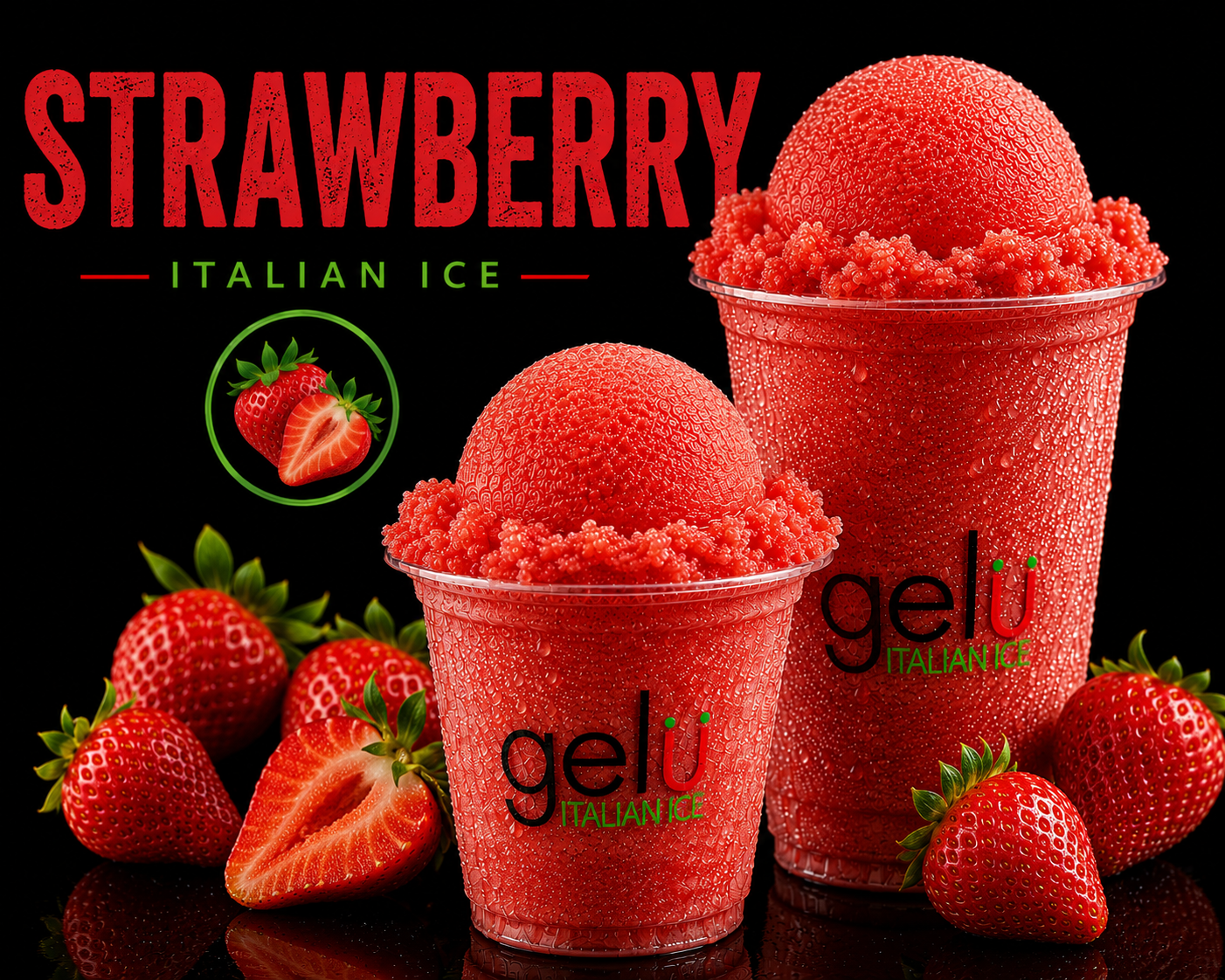 Strawberry Italian ice from Gelu Pearland