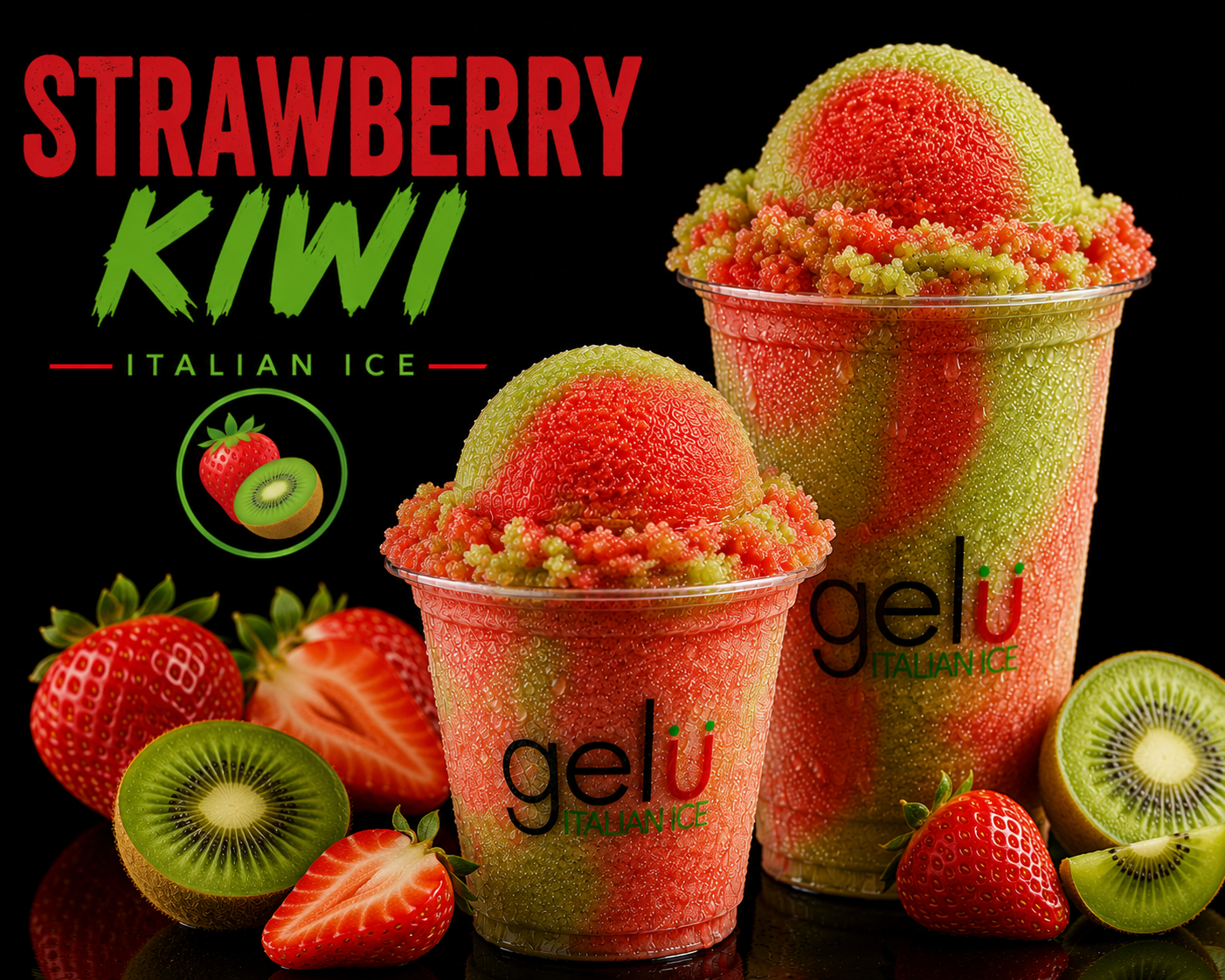 Strawberry Kiwi Italian ice from Gelu Pearland