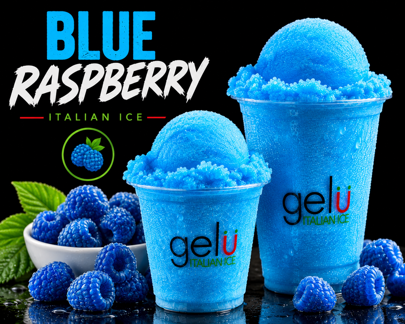 Blue Raspberry Italian ice from Gelu Pearland