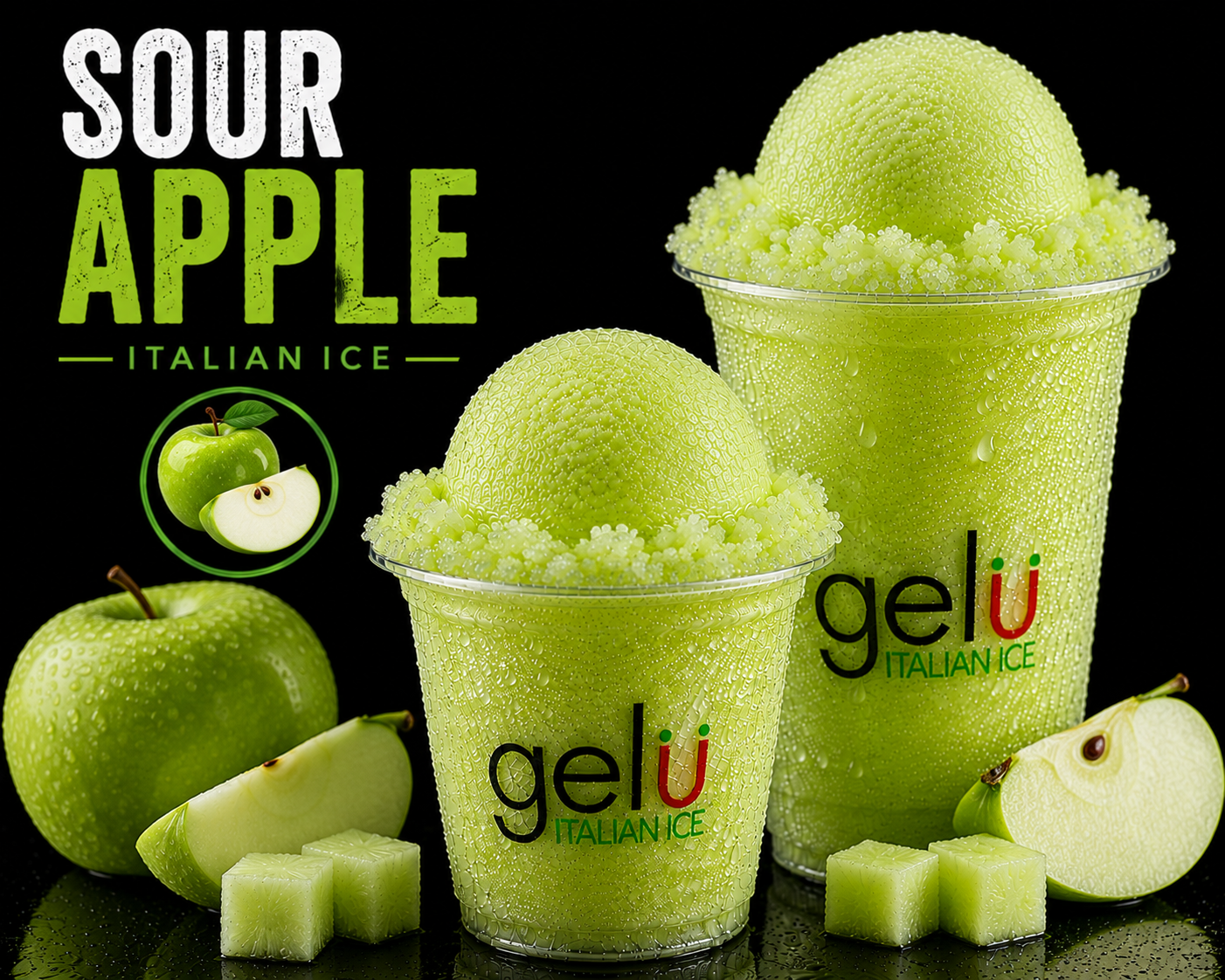 Sour Apple Italian ice from Gelu Pearland