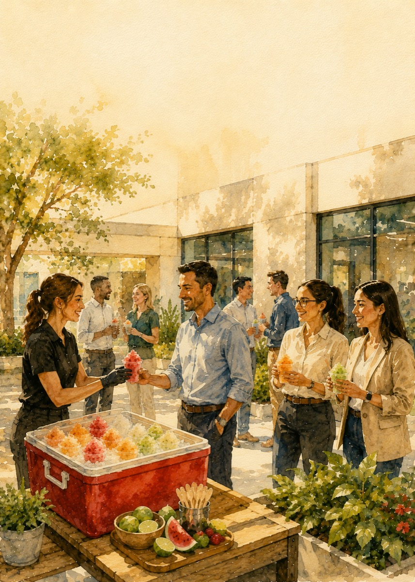 Watercolor corporate Gelü Italian ice service